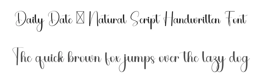 Daily Date – Natural Script Handwritten Font by freshtypeink — Script Handwritten Font