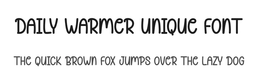 Daily Warmer Unique Font by andikastudio — Display Font