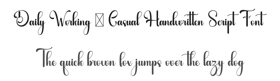 Daily Working – Casual Handwritten Script Font by freshtypeink — Script Handwritten Font
