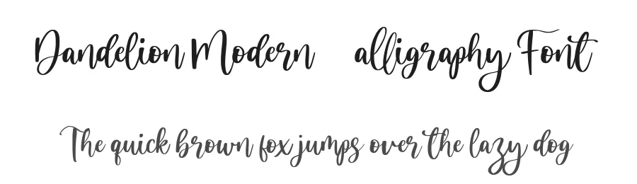 Dandelion Modern Calligraphy Font by balpirick — Script Handwritten Font