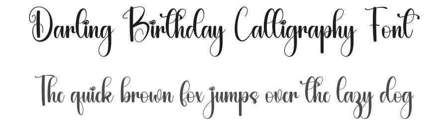 Darling Birthday Calligraphy Font by freshtypeink — Script Handwritten Font