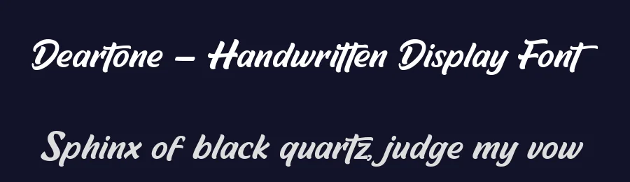 Deartone – Handwritten Display Font by Fikryal Studio — Display Font — thumbnail 2