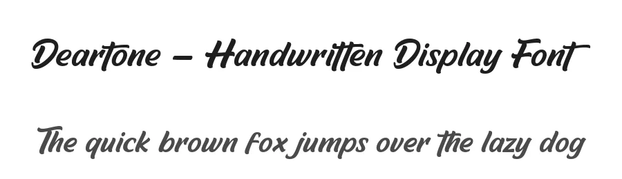 Deartone – Handwritten Display Font by Fikryal Studio — Display Font