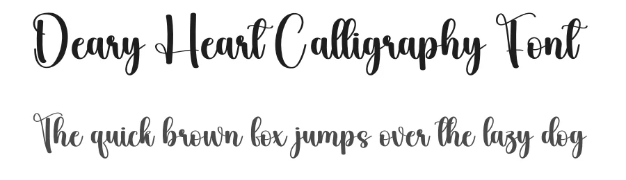Deary Heart Calligraphy Font by creativeletter — Script Handwritten Font