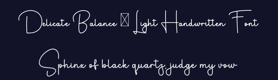 Delicate Balance – Light Handwritten Font by freshtypeink — Script Handwritten Font — thumbnail 2