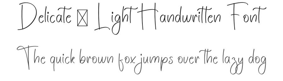 Delicate – Light Handwritten Font by freshtypeink — Script Handwritten Font