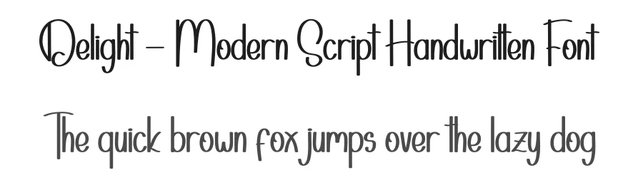 Delight – Modern Script Handwritten Font by andikastudio — Display Font