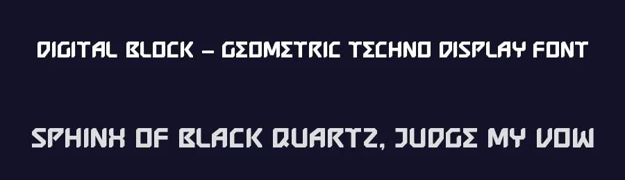 Digital Block – Geometric Techno Display Font by timelesstype.co — Display Font — thumbnail 2