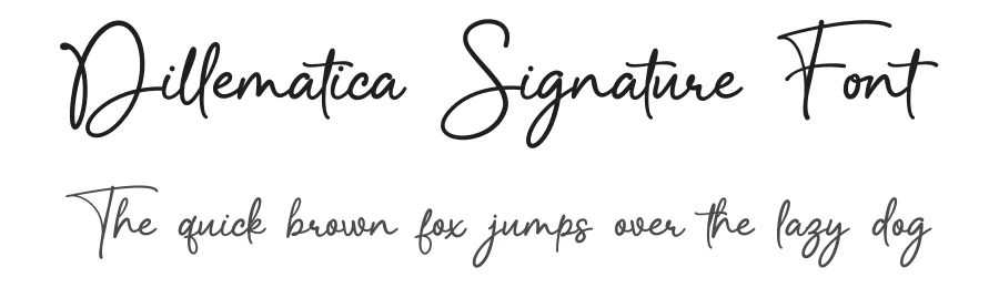 Dillematica Signature Font by Basnistudio — Script Handwritten Font