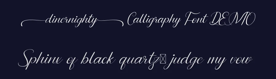 Dinernighty Calligraphy Font DEMO by CalligraphyFonts.net — Script Handwritten Font — thumbnail 2