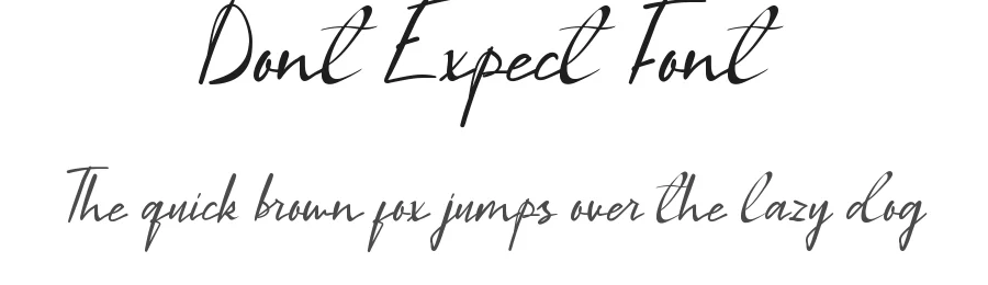 Dont Expect Font by noahtype — Script Handwritten Font