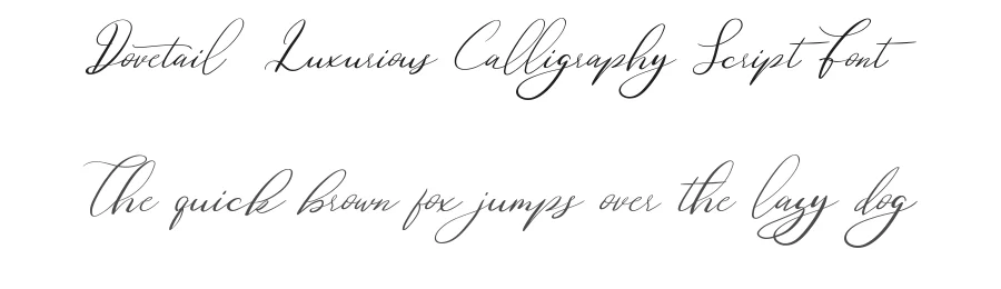 Dovetail Luxurious Calligraphy Script Font by CalligraphyFonts.net — Script Handwritten Font