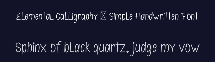 Elemental Calligraphy – Simple Handwritten Font by freshtypeink — Display Font — thumbnail 2