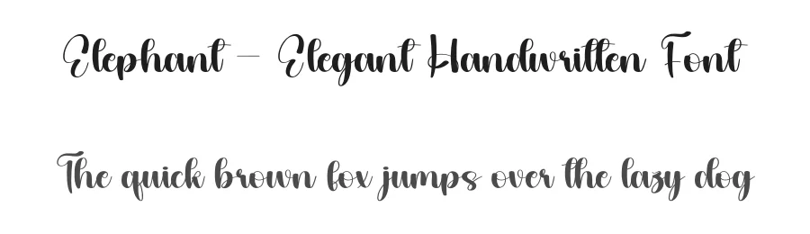 Elephant – Elegant Handwritten Font by andikastudio — Script Handwritten Font