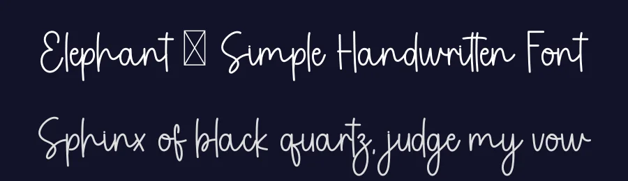 Elephant – Simple Handwritten Font by freshtypeink — Script Handwritten Font — thumbnail 2