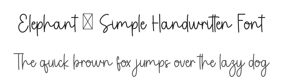 Elephant – Simple Handwritten Font by freshtypeink — Script Handwritten Font