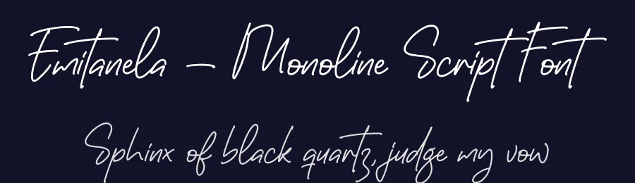 Emitanela – Monoline Script Font by perspectype — Script Handwritten Font — thumbnail 2