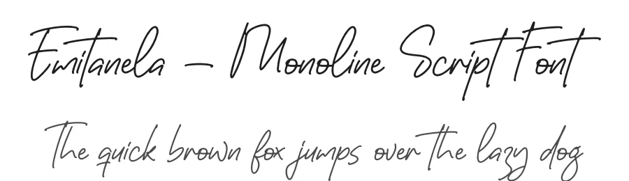 Emitanela – Monoline Script Font by perspectype — Script Handwritten Font