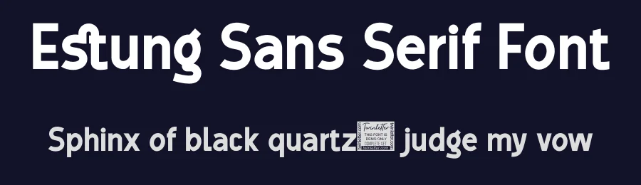 Estung Sans Serif Font by twinletter — Sans Serif Font — thumbnail 2