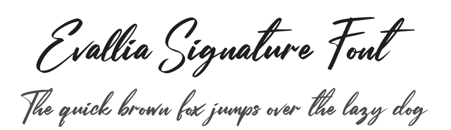 Evallia Signature Font by Abraham Type β Script Handwritten Font