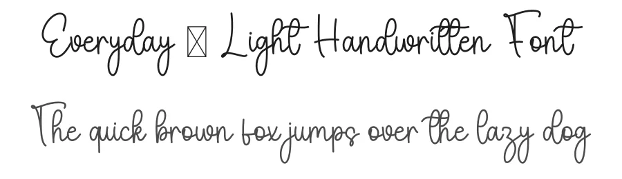 Everyday – Light Handwritten Font by freshtypeink — Script Handwritten Font