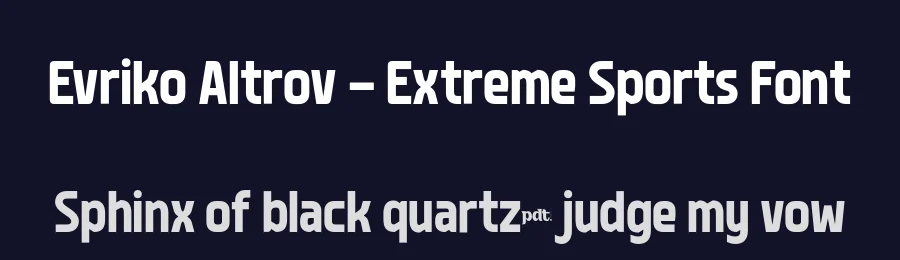 Evriko Altrov – Extreme Sports Font by productype — Sans Serif Font — thumbnail 2