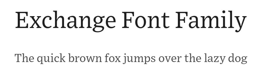 Exchange Font Family by Nina Stössinger — Serif Font