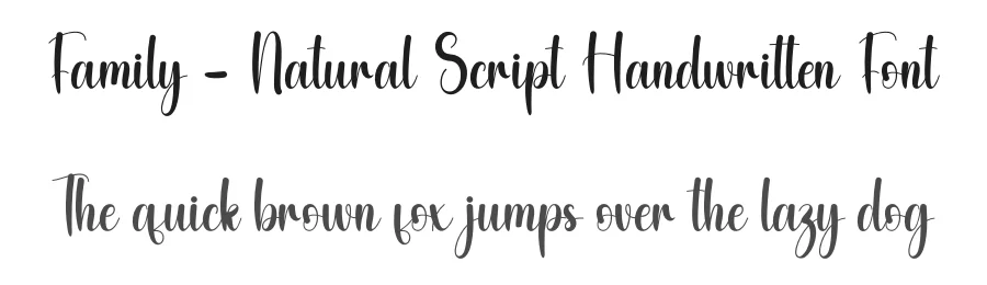 Family – Natural Script Handwritten Font by andikastudio — Script Handwritten Font