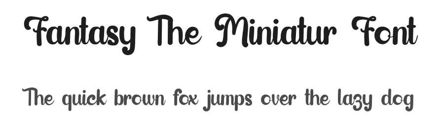 Fantasy The Miniatur Font by kateengciu โ Script Handwritten Font