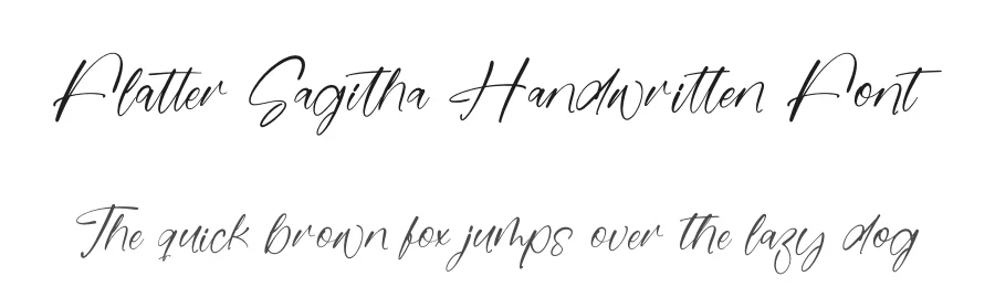 Flatter Sagitha Handwritten Font by stylishtype.co — Script Handwritten Font
