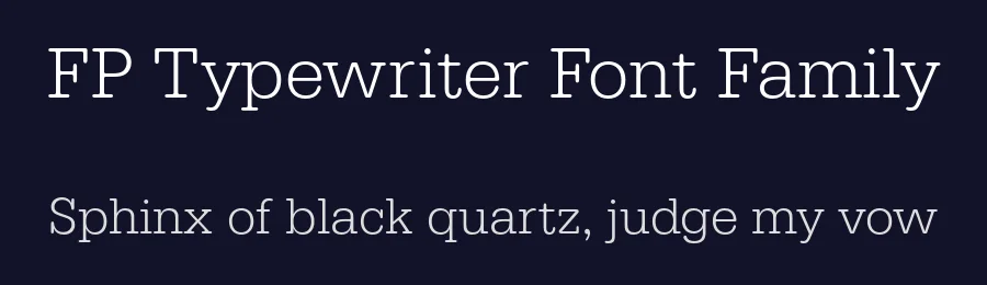 FP Typewriter Font Family by FontPeople — Slab Serif Font — thumbnail 2