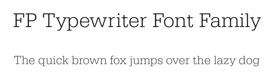 FP Typewriter Font Family by FontPeople — Slab Serif Font