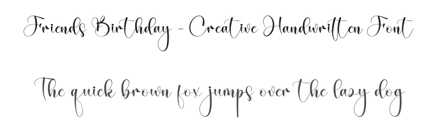 Friends Birthday – Creative Handwritten Font by creativeletter — Script Handwritten Font