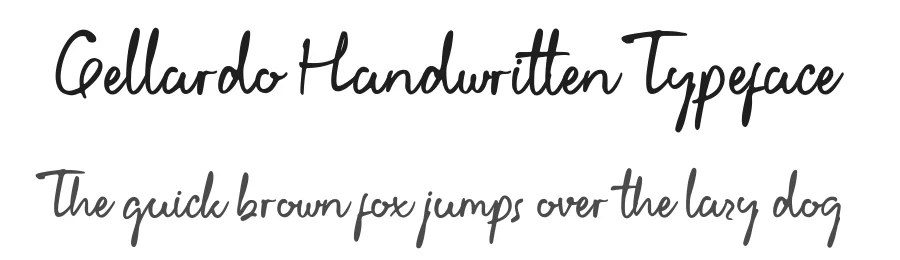 Gellardo Handwritten Typeface by GlyphStyle — Script Handwritten Font