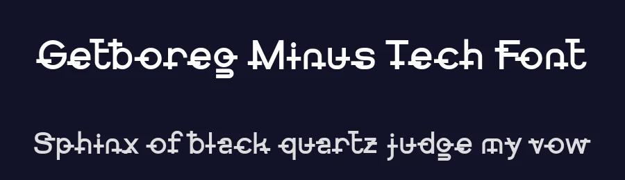Getboreg Minus Tech Font by ffeeaarr — Display Font — thumbnail 2