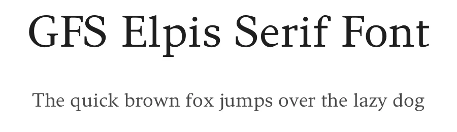 GFS Elpis Serif Font by Greek Font Society โ Serif Font