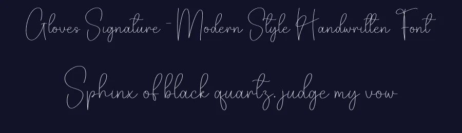 Gloves Signature – Modern Style Handwritten Font by creativeletter — Script Handwritten Font — thumbnail 2