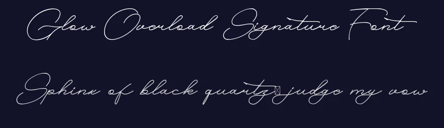 Glow Overload Signature Font by CalligraphyFonts.net — Script Handwritten Font — thumbnail 2
