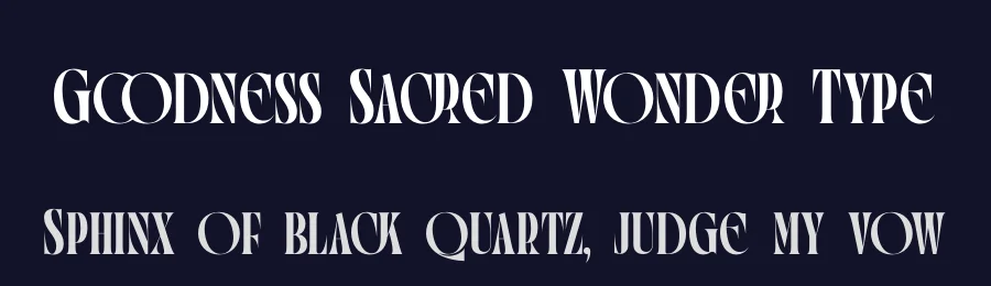 Goodness Sacred Wonder Type by timelesstype.co — Display Font — thumbnail 2