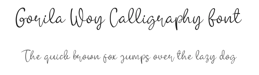 Gorila Woy Calligraphy Font by andikastudio — Script Handwritten Font