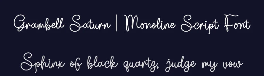 Grambell Saturn | Monoline Script Font by Gracetypestudio — Script Handwritten Font — thumbnail 2