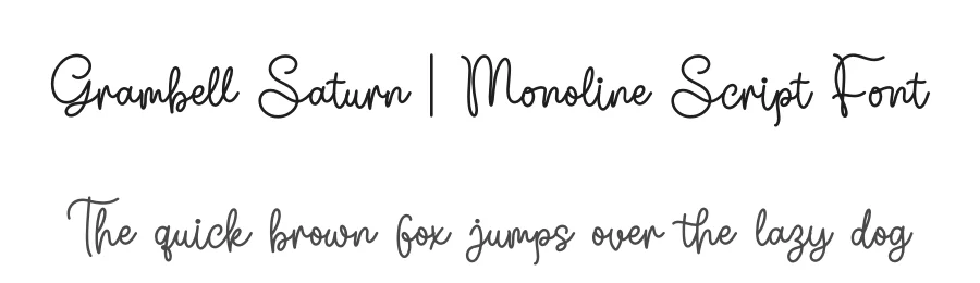 Grambell Saturn | Monoline Script Font by Gracetypestudio — Script Handwritten Font