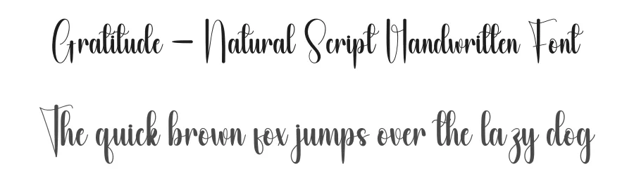 Gratitude – Natural Script Handwritten Font by andikastudio — Script Handwritten Font