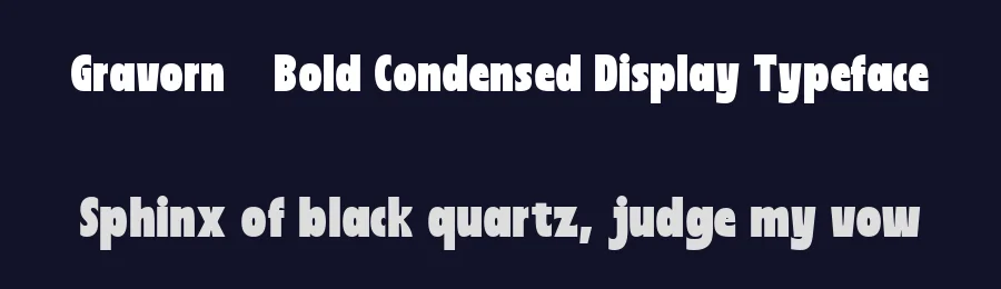 Gravorn – Bold Condensed Display Typeface by Muksalcreative — Decorative Font — thumbnail 2