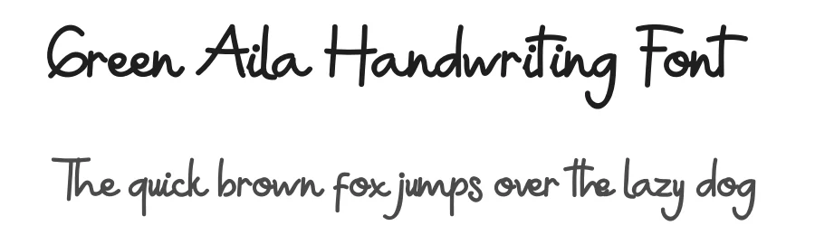 Green Aila Handwriting Font by edricstudio — Script Handwritten Font