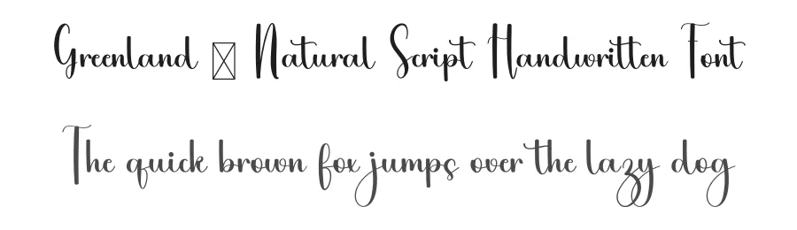 Greenland – Natural Script Handwritten Font by freshtypeink — Script Handwritten Font