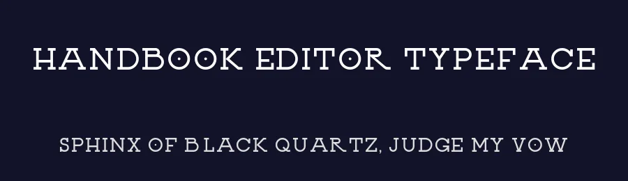 Handbook Editor Typeface by Blake Spiegel — Slab Serif Font — thumbnail 2