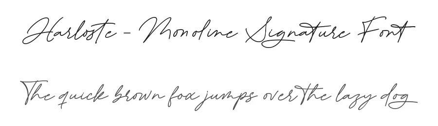 Harloste – Monoline Signature Font by letterenastudios — Script Handwritten Font