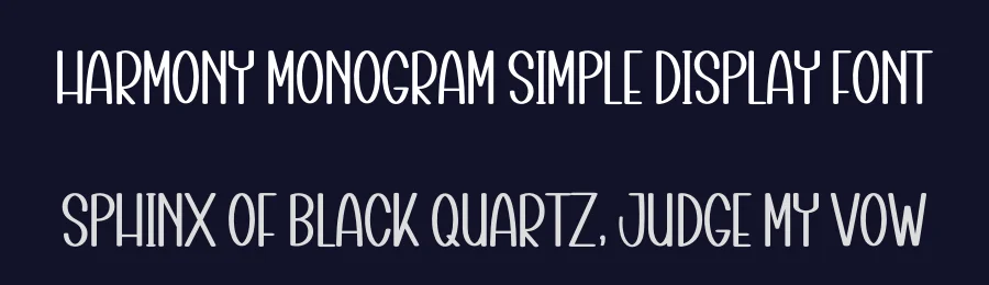 Harmony Monogram Simple Display Font by freshtypeink — Display Font — thumbnail 2