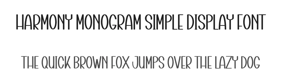 Harmony Monogram Simple Display Font by freshtypeink — Display Font